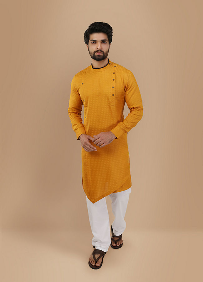 Manyavar yellow hotsell kurta with jacket